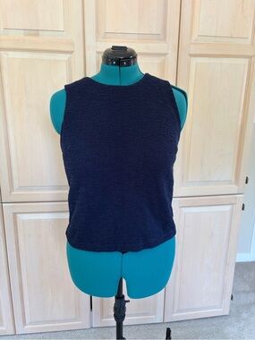 Banana Republic Navy Boucle Shell Top